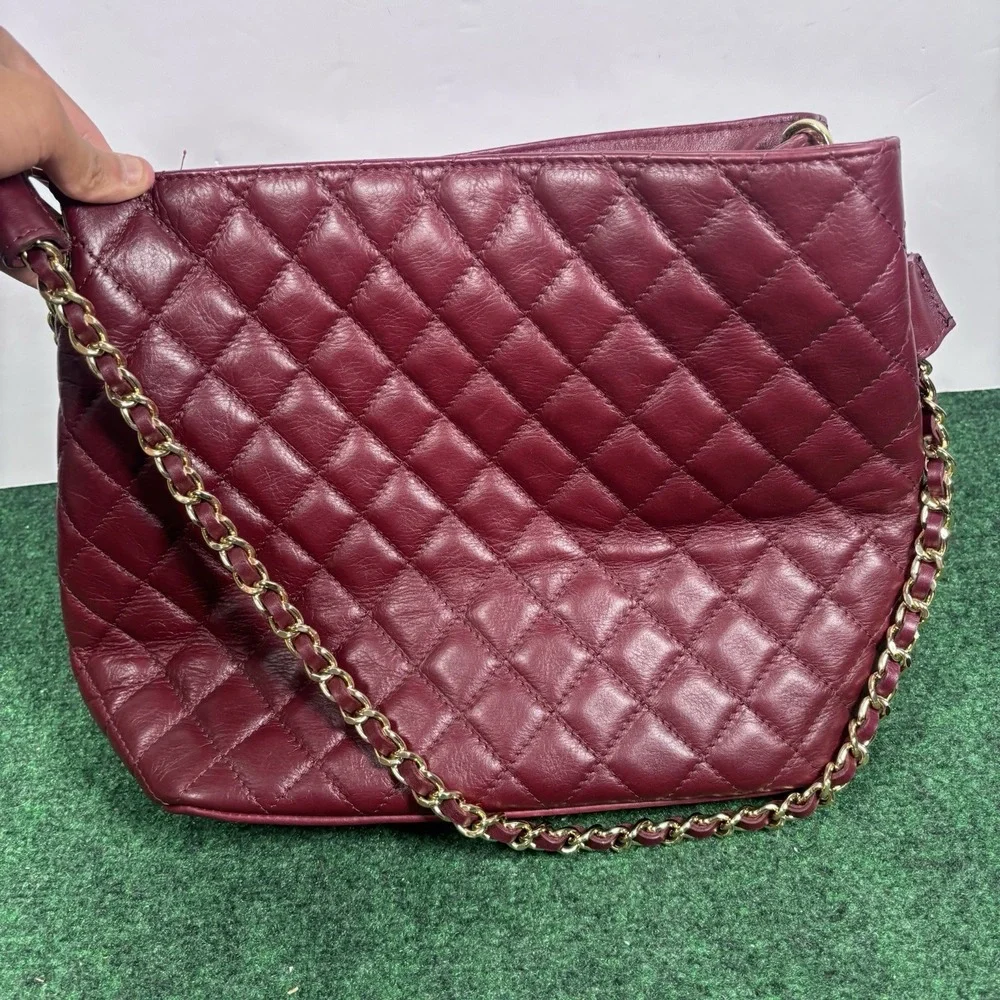 Borse In Pelle Bordeaux Leather Handbag Made In Italy